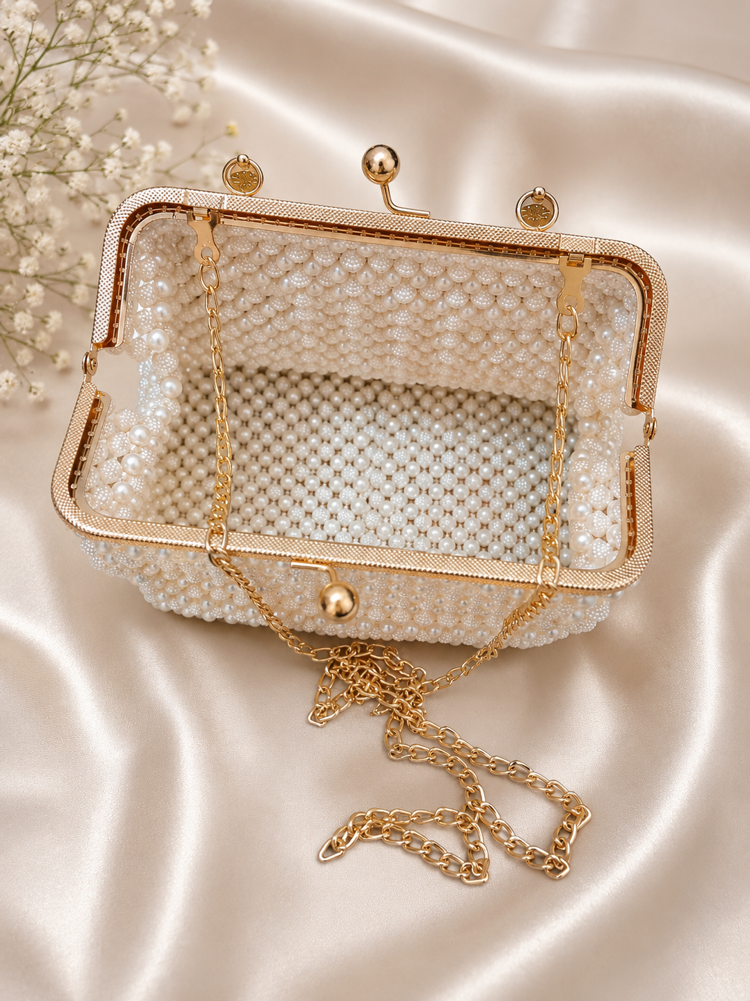 Elegant Pearl Beaded Bag