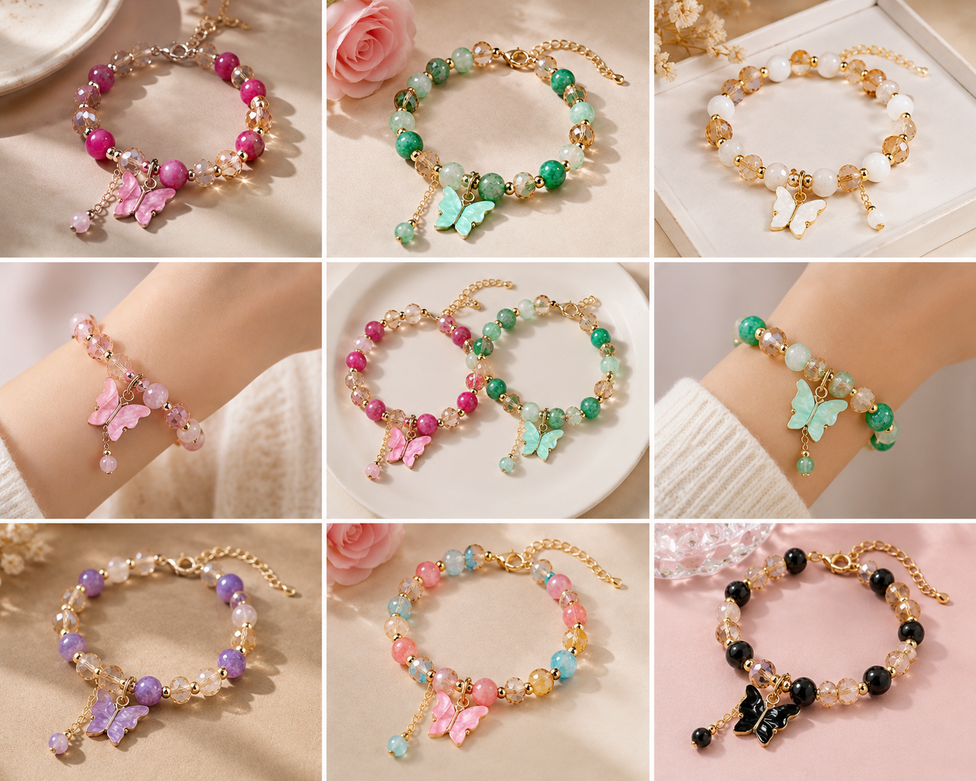 Butterfly Bliss Beaded Bracelet