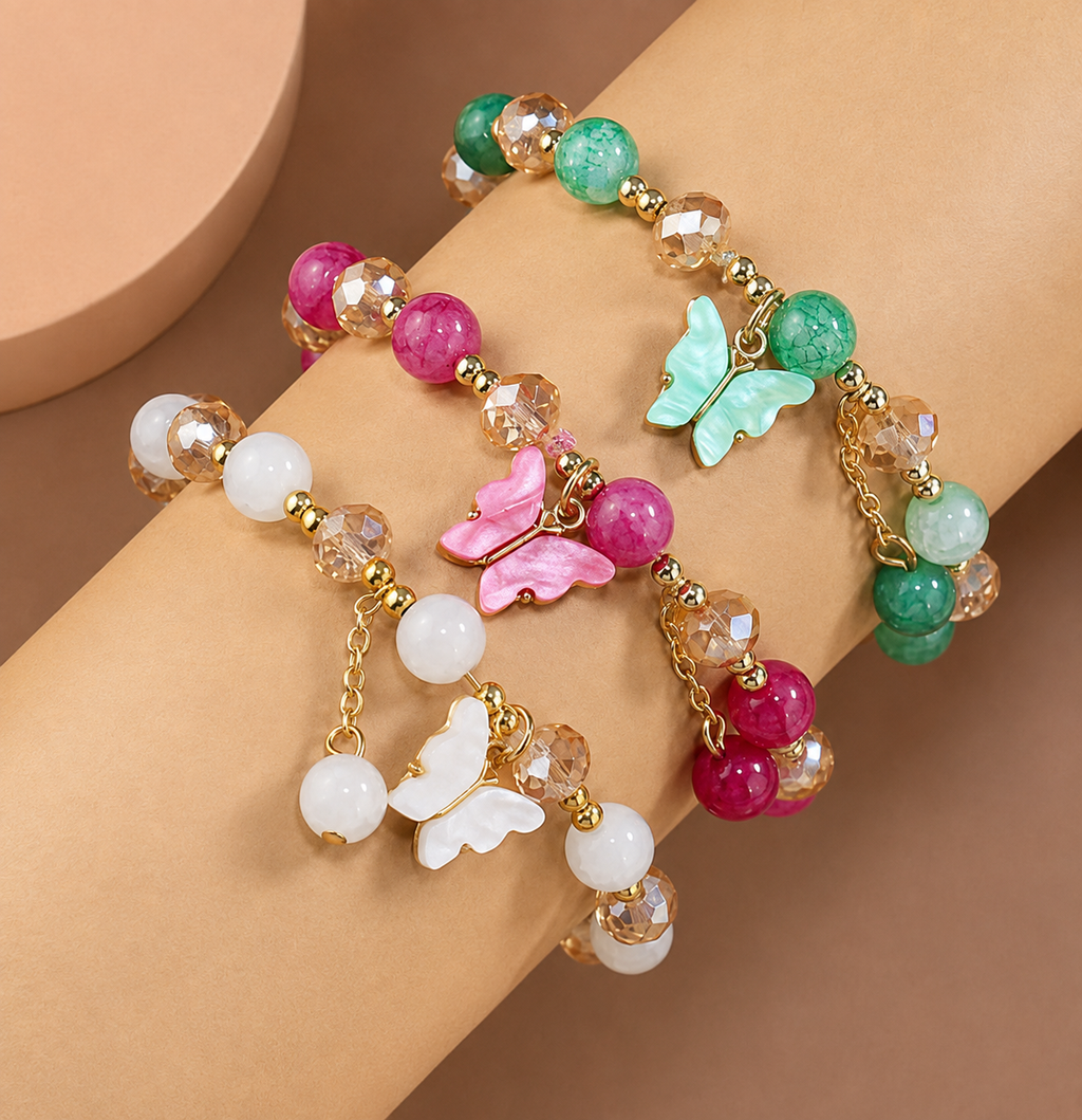 Butterfly Bliss Beaded Bracelet